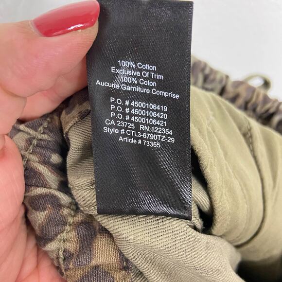 Aritzia Tna Alix Pants Size XXS Leopard Print Joggers Brown Cotton Zip‎ Pockets - Picture 8 of 9